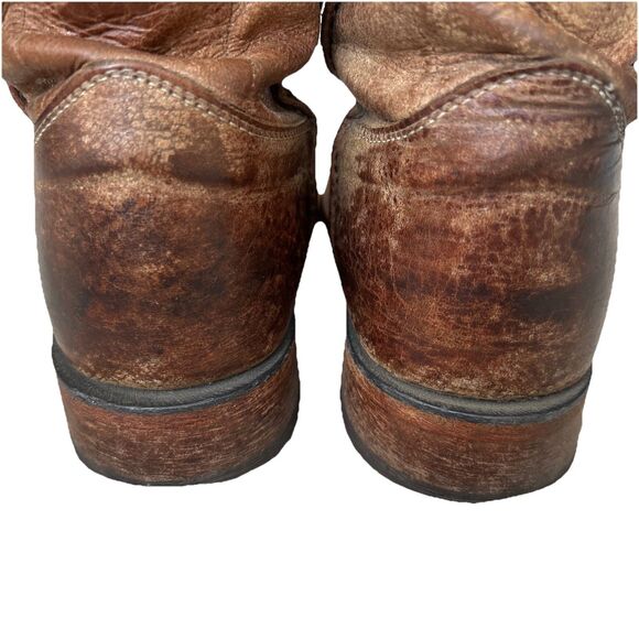 Justin Bent Rail BR734 Men’s 9.5D Brown Distressed Leather Western Cowboy Boots main image 9